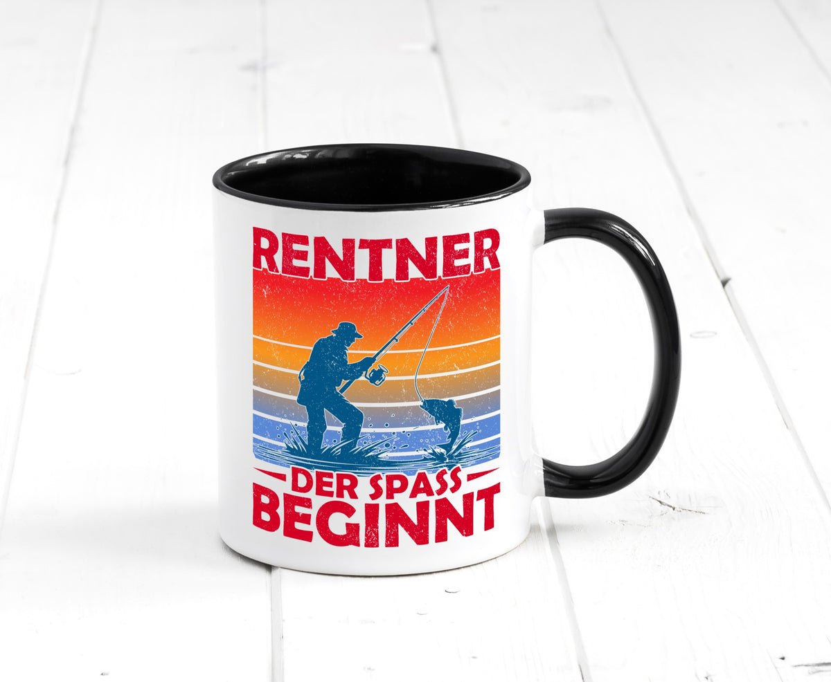 Rentner der spaß beginnt | Ruhestand Angler Angeln lustig Jubiläum Geschenk Tasse