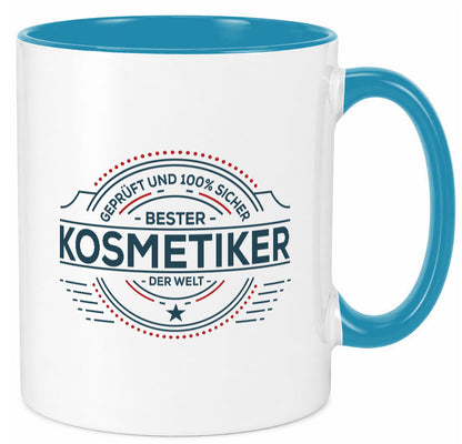 Geprüft und sicher: Kosmetiker | Kosmetik Stylist Geschenk Humor Geschenkidee Tasse