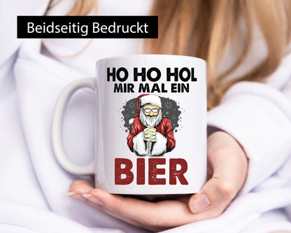 Ho Hol mir mal ein Bier | Weihnachten Geschenkidee Humor Tasse