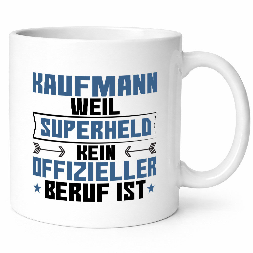 Superheld Kaufmann Kaufmänner lustiger Spruch Geschenk Humor Geschenkidee Tasse