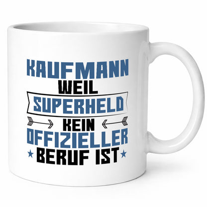 Superheld Kaufmann Kaufmänner lustiger Spruch Geschenk Humor Geschenkidee Tasse