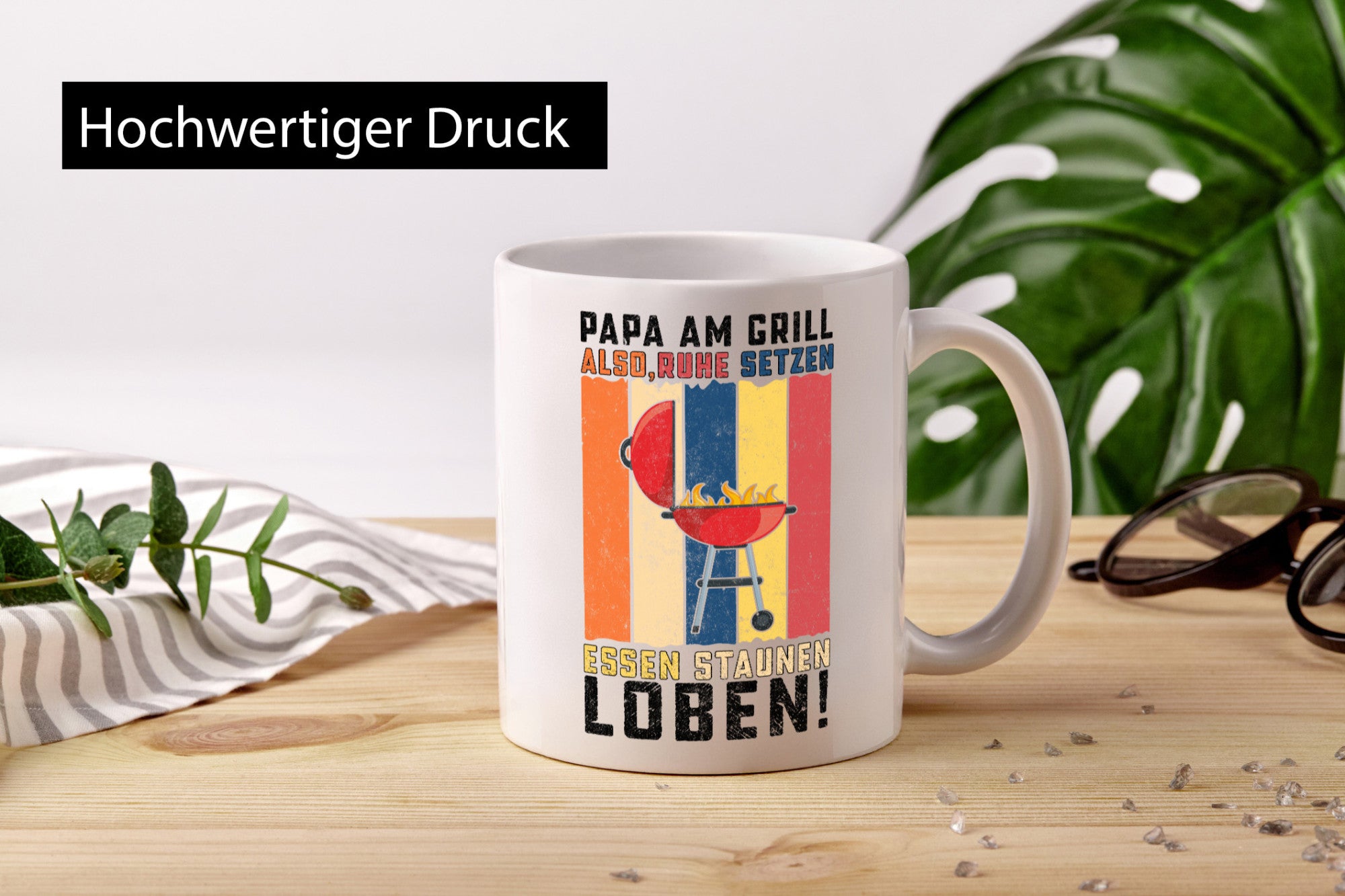 Papa am Grill | Grillmeister BBQ Grillabend v2 Geschenkidee Humor Tasse