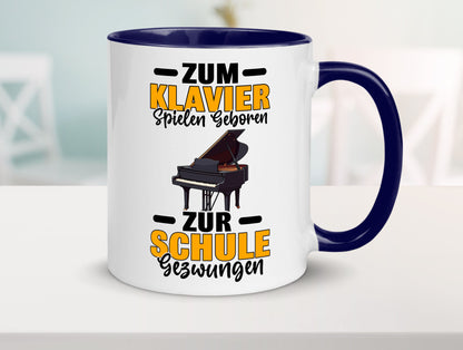 Zum Klavier spielen geboren zur Schule gezwungen v2 lustiger Spruch Geschenk