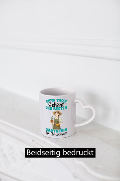 Im Universum: Gärtnerin | Gartenbau Humor Geschenkidee Tasse