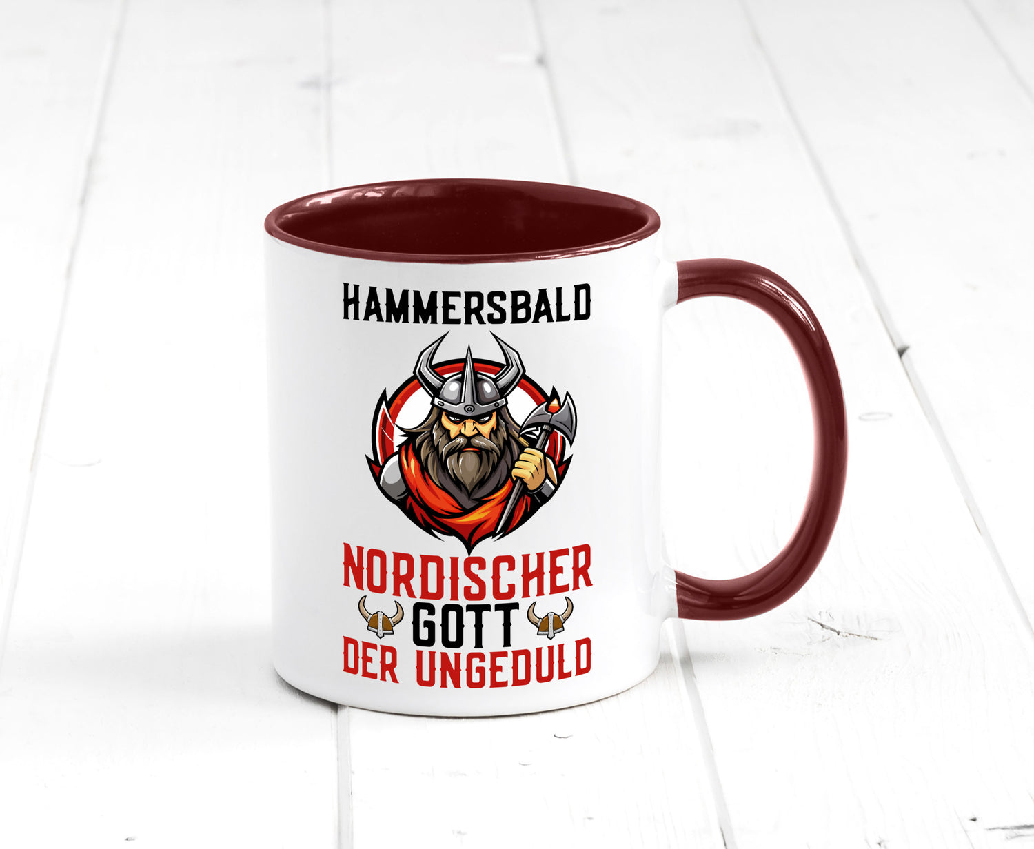 Hammersbald Nordischer Gott der ungeduld Humor Geschenkidee Tasse