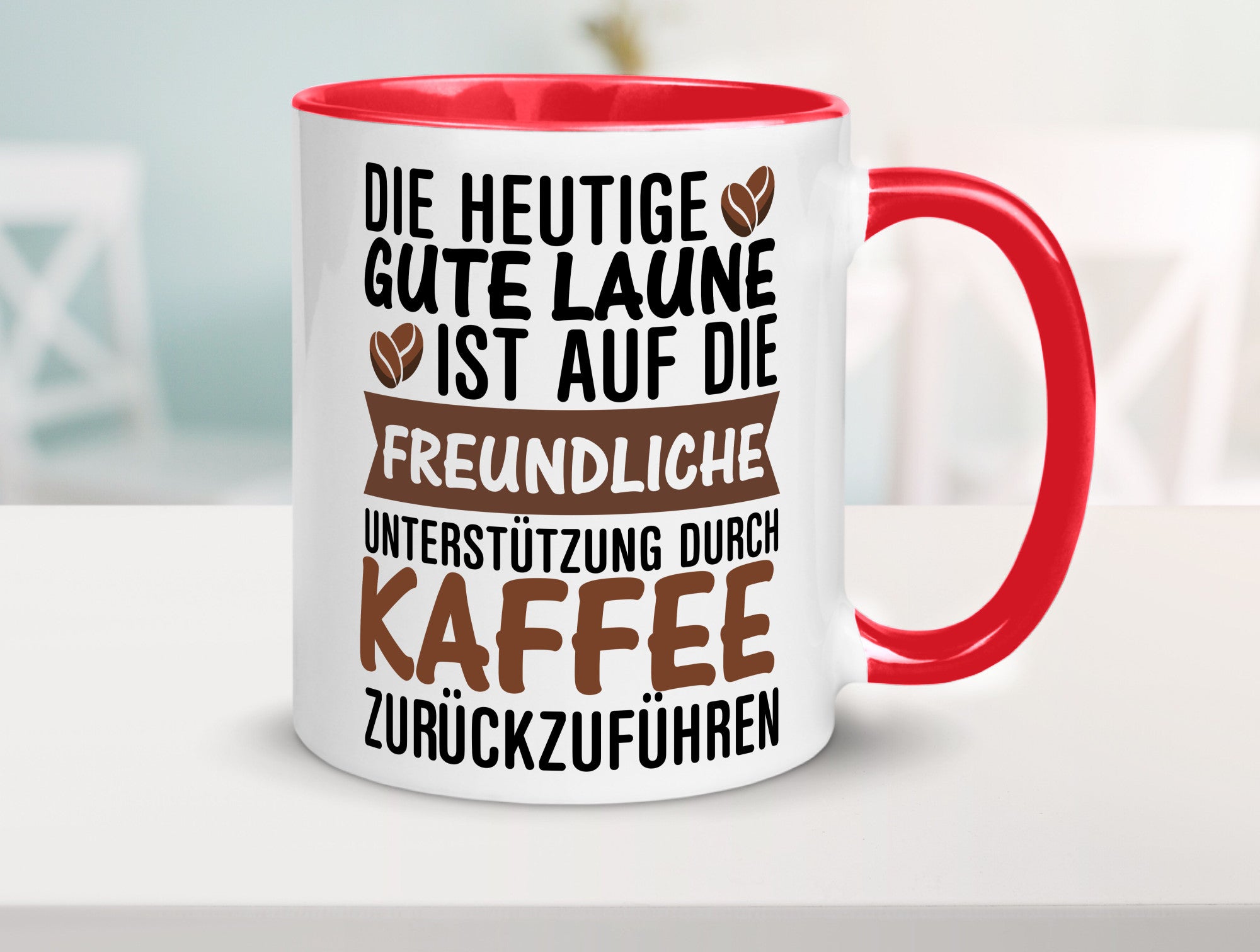 Unterstützung durch Kaffee | Kaffeliebhaber gute Laune Geschenk Humor