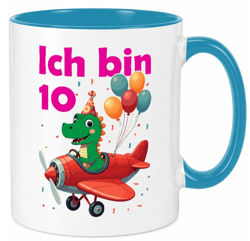 10. Geburtstag | 10 Jahre Drache Flugzeug lustiger Spruch Geschenk Geschenkidee Tasse