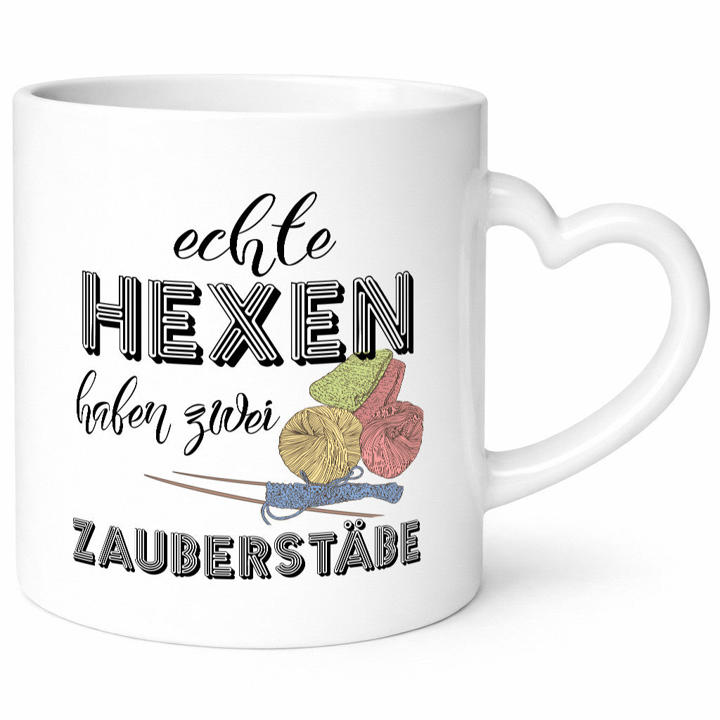 Echte Hexen haben zwei Zauberstäbe | Stricken Wolle lustiger Spruch Geschenk