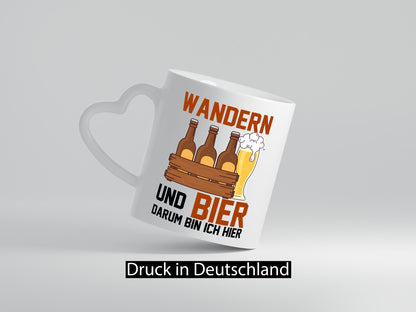 Wandern und Bier darum bin ich hier | Bierkasten lustiger Spruch Geschenk Humor