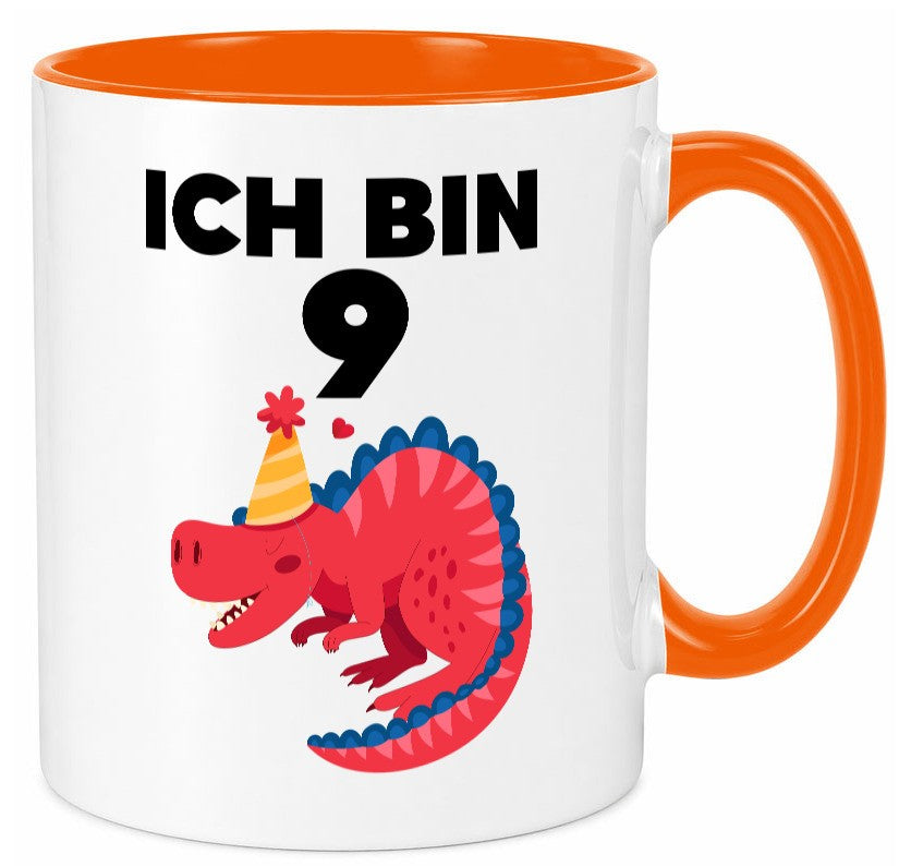 9. Geburtstag | Dino Dinosaurier 9 Jahre Geschenk Geschenkidee lustiger Spruch Tasse