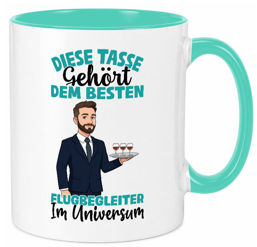 Im Universum: Flugbegleiter | Steward Flughafen Humor Geschenkidee Tasse