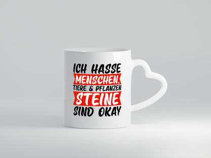 Ich hasse Menschen | Steine Sarkasmus witziger Spruch lustig Humor Geschenkidee