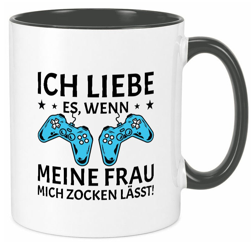 Ich liebe es zu zocken | Controller Sterne lustiger Spruch Geschenk Humor Tasse