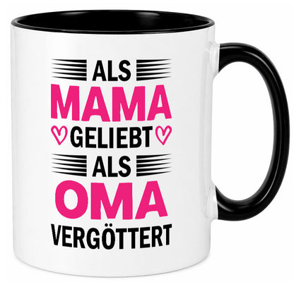 Als oma Vergöttert | Muttertag mama Großmutter Humor Familie Geschenkidee Tasse