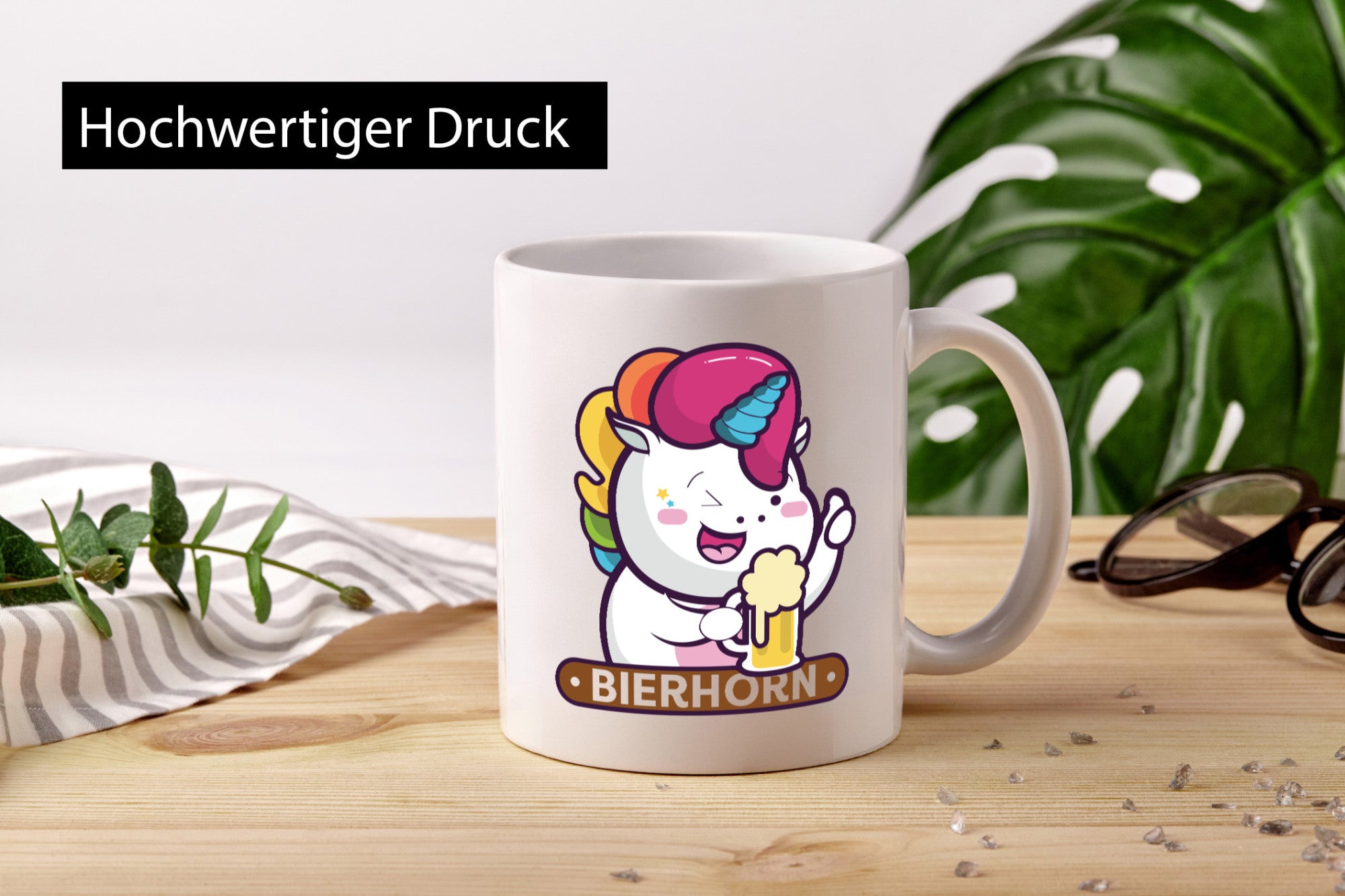 Bierhorn | Einhorn Bierglas Geschenk Humor Geschenkidee lustiger Spruch Tasse