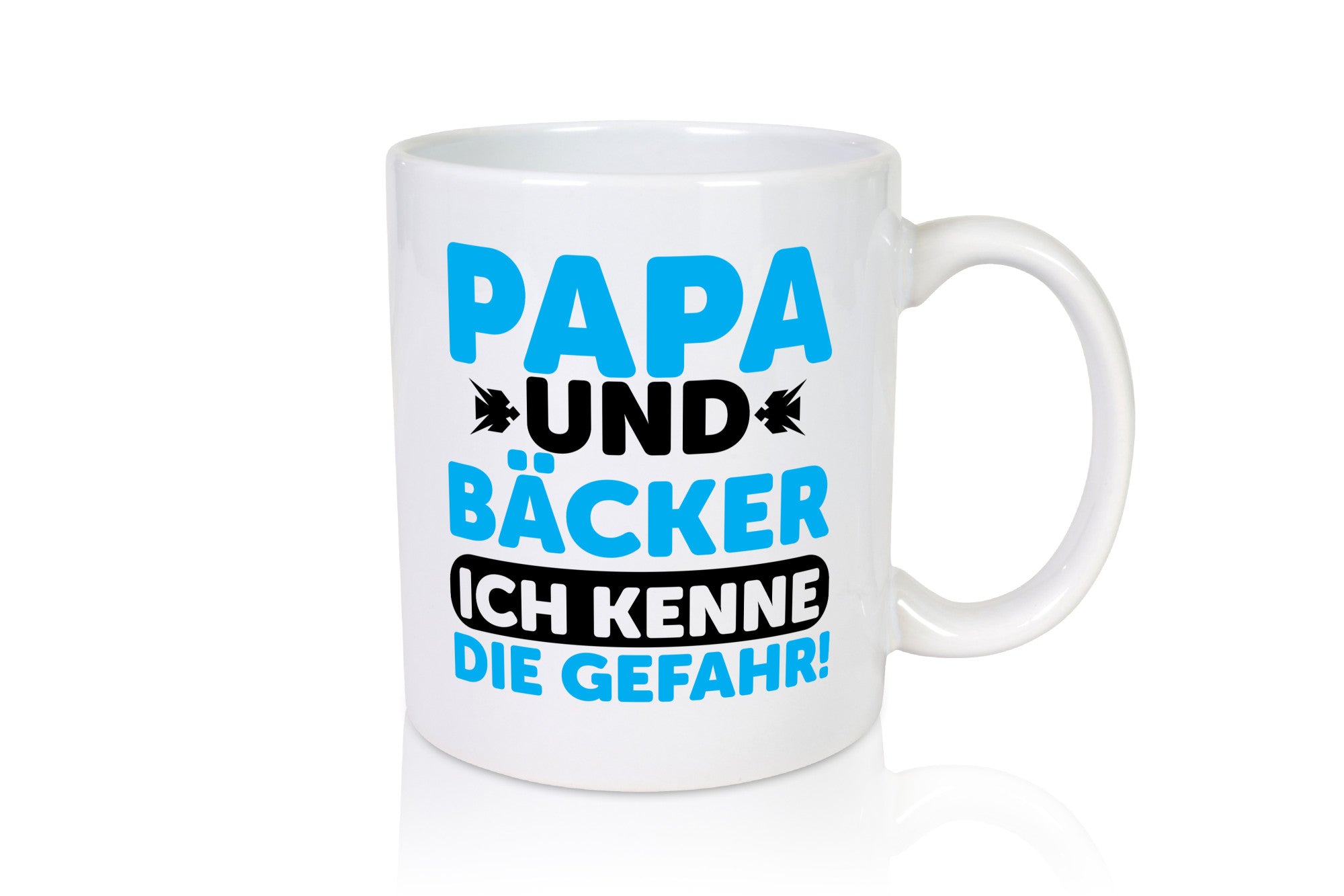Papa und Bäcker ich kenne die Gefahr | Vatertag Geschenkidee Familie Humor Tasse