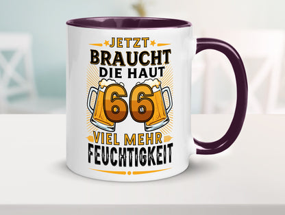 66 braucht die haut mehr Feuchtigkeit | 66. Geburtstag Humor Geschenkidee Tasse