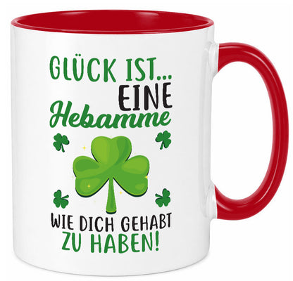 Hebamme Dankeschön | Dankes Tasse Kleeblätter Glück Humor Geschenkidee