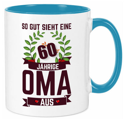 60. Geburtstag | 60 Jährige Oma Großmutter Geschenk Familie Geschenkidee Tasse