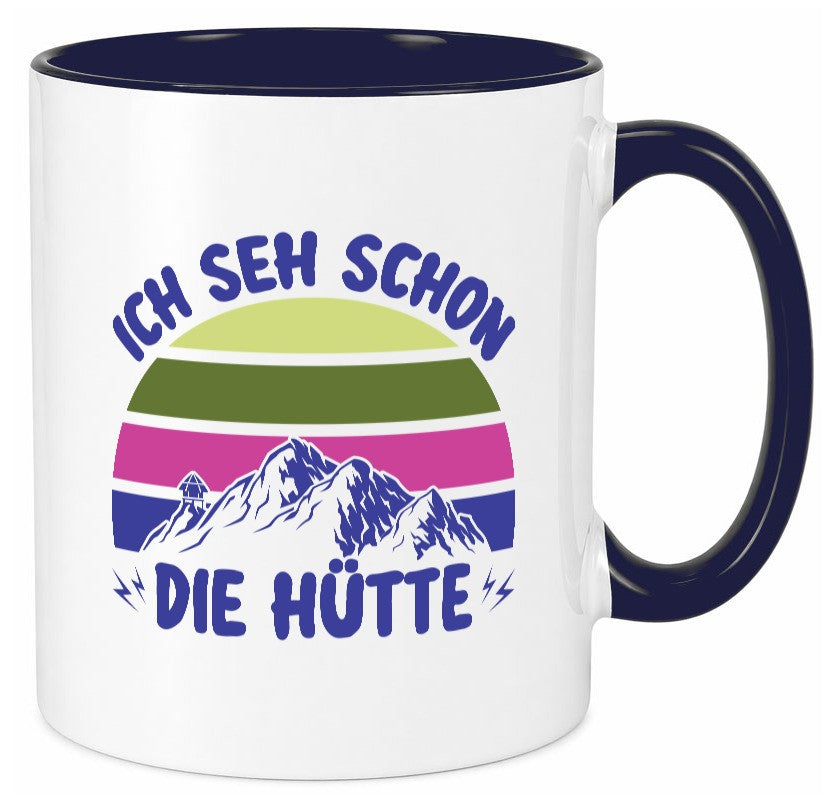 Ich seh schon die Hütte | Berge lustig Humor Geschenkidee Geschenk Tasse