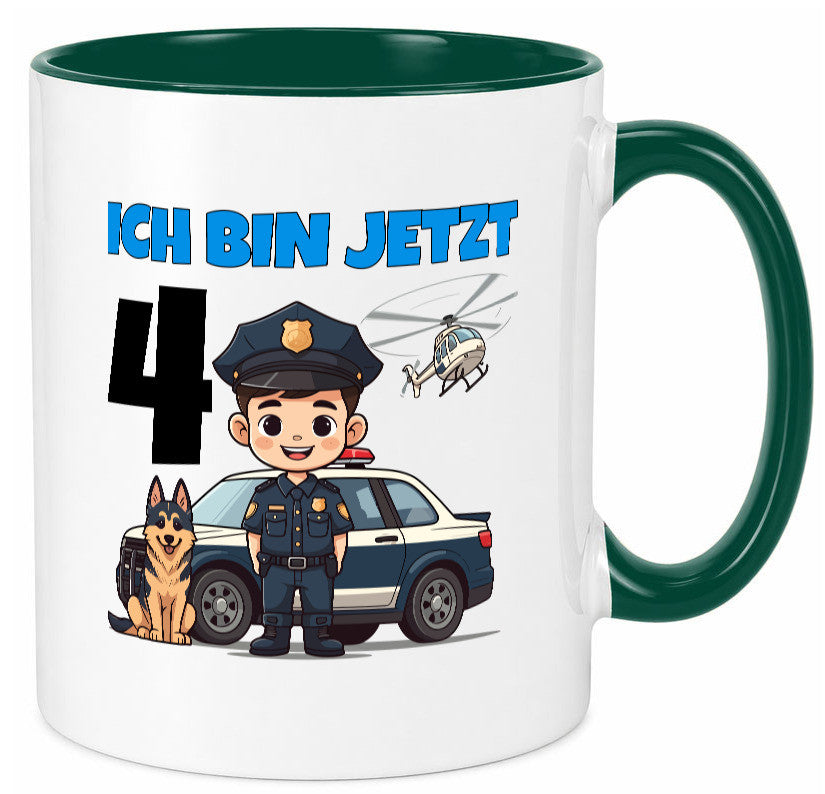 4. Geburtstag | 4 Jahre Polizei Kind Polizeiauto Humor Geschenkidee Tasse