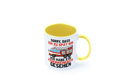 Ich hab ein feuerwehrauto gesehen | lustig Humor Geschenkidee Geschenk Tasse