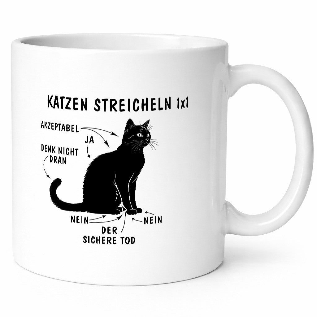 Katzen Streicheln | 1x1 Katze Humor Tierliebhaber Geschenkidee Tasse