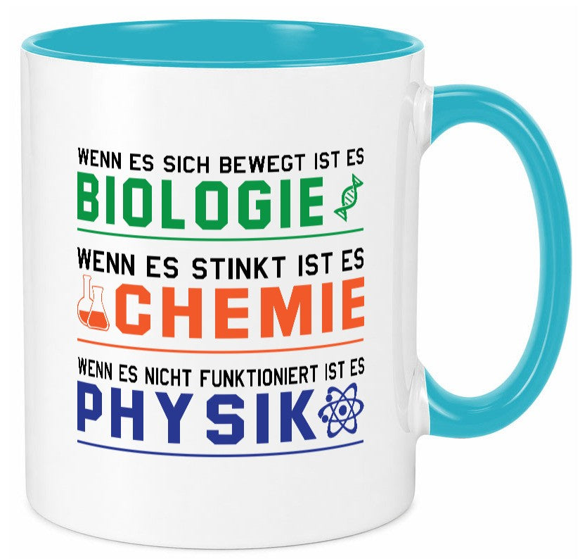 Biologie, Chemie, Physik | Reagenzglas lustig Humor Geschenkidee Geschenk Tasse