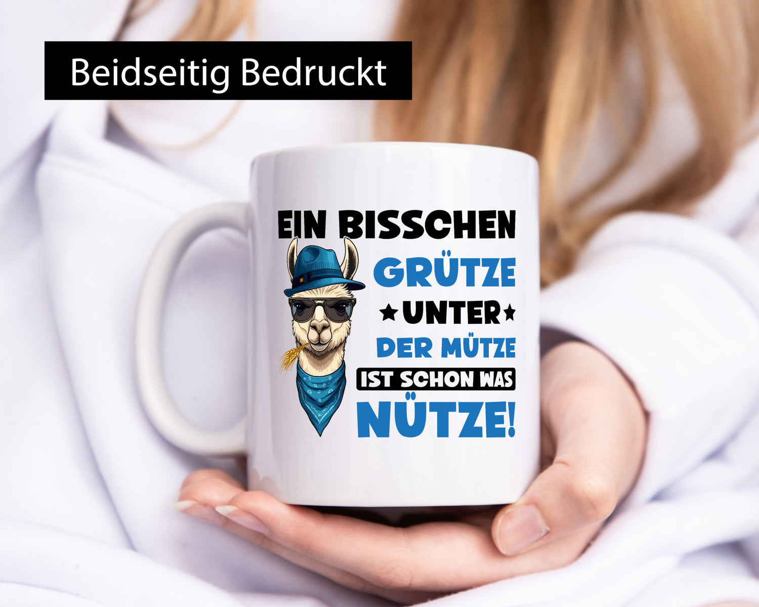 Bisschen Grütze unter die Müze | Lama Alpaka Geschenkidee Humor Tasse