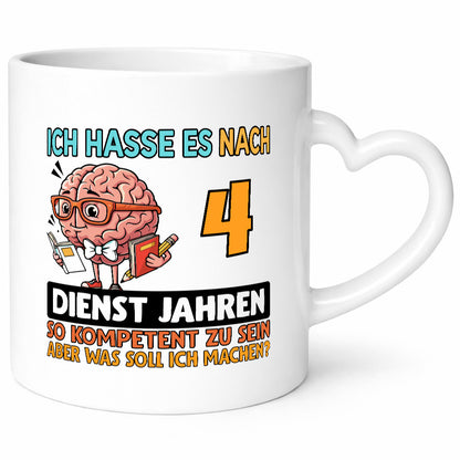4 Dienstjahre | Arbeit Kompetent lustiger Spruch Geschenk Kollegen Büro Tasse