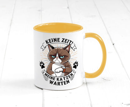 Keine Zeit meine Katzen Warten | Schwarze Katze Geschenkidee Tierliebhaber