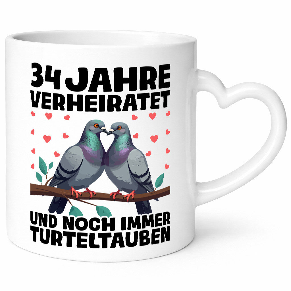 34 Jahre verheiratet | Turteltauben Ehe Ehepaar lustig Humor Geschenkidee