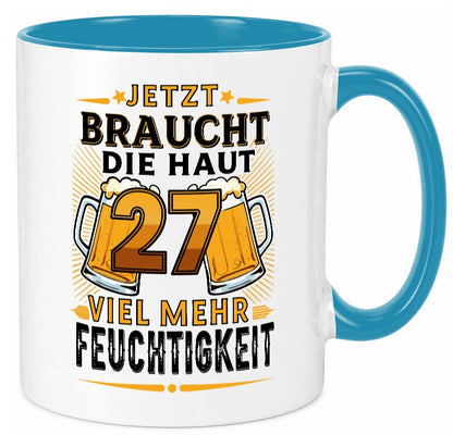 27 braucht die haut mehr Feuchtigkeit | 27. Geburtstag lustig Geschenkidee Tasse
