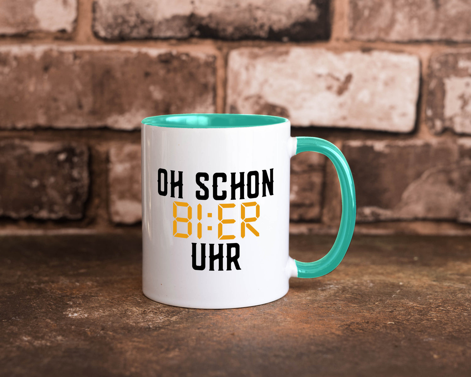 Oh schon Bier Uhr | Biertrinker Party Feiern Pils Humor Geschenkidee Tasse