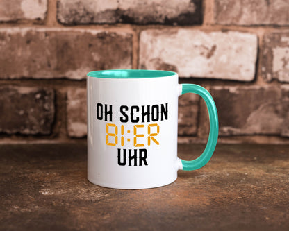 Oh schon Bier Uhr | Biertrinker Party Feiern Pils Humor Geschenkidee Tasse