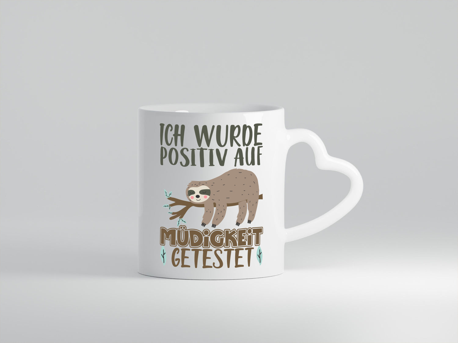 Positiv auf Müde getestet lustiger Spruch Geschenk Humor Geschenkidee Tasse
