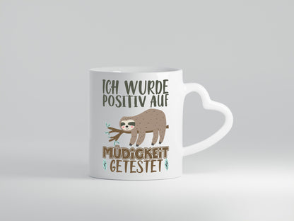 Positiv auf Müde getestet lustiger Spruch Geschenk Humor Geschenkidee Tasse