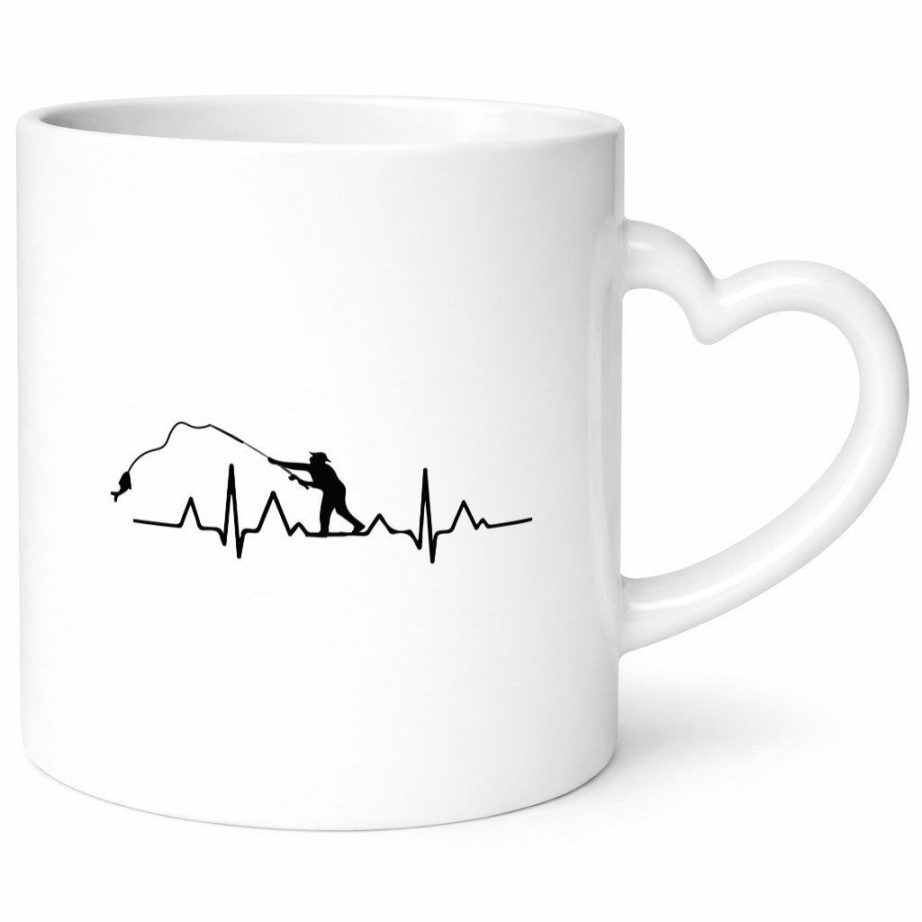 Angler Herzschlag | Motiv Fischer Fische angeln Humor Geschenkidee Tasse