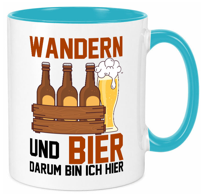 Wandern und Bier darum bin ich hier | Bierkasten lustiger Spruch Geschenk Humor