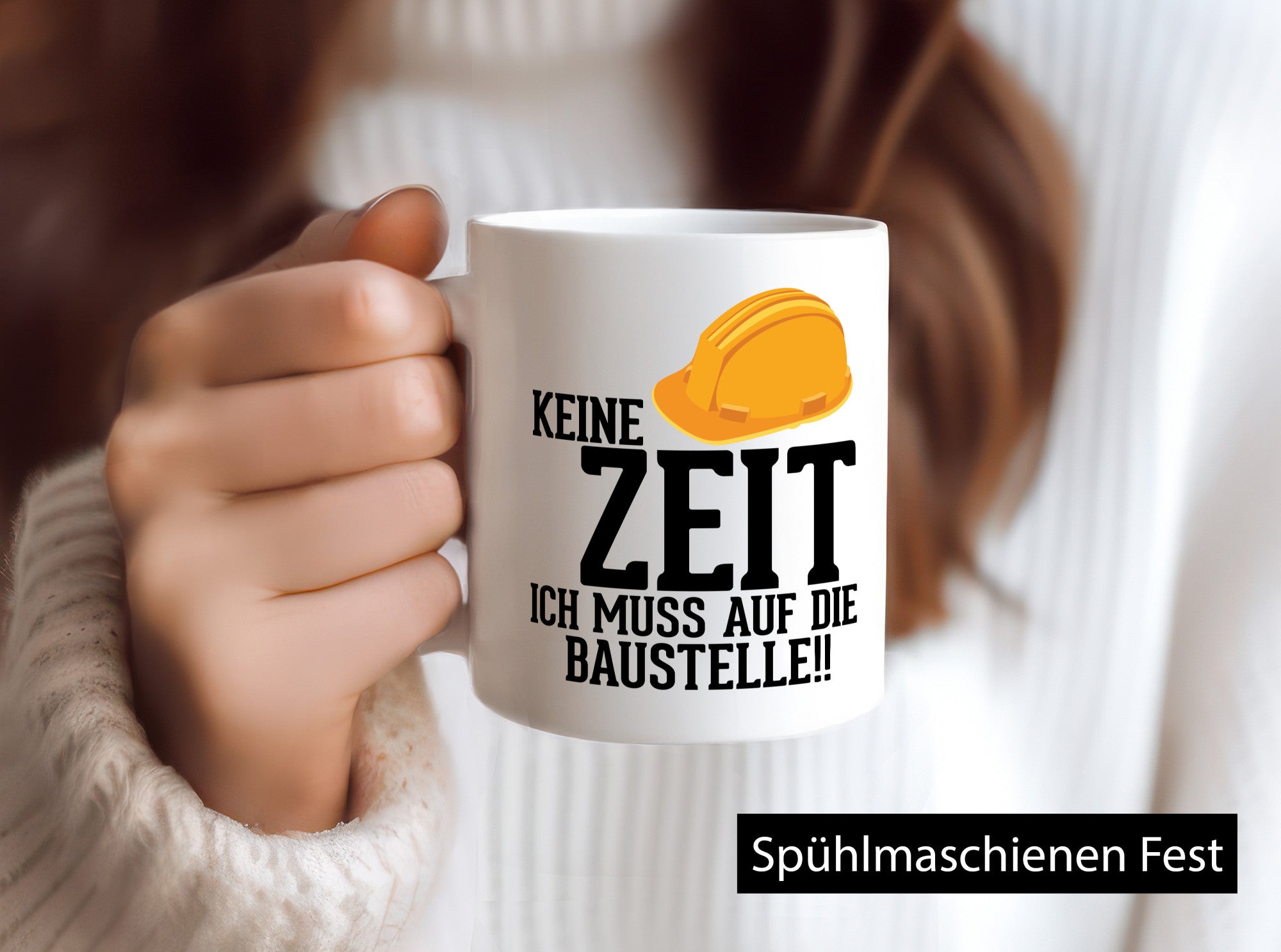 Keine Zeit ich muss auf die Baustelle | Bauherren v2 Humor Geschenkidee Tasse