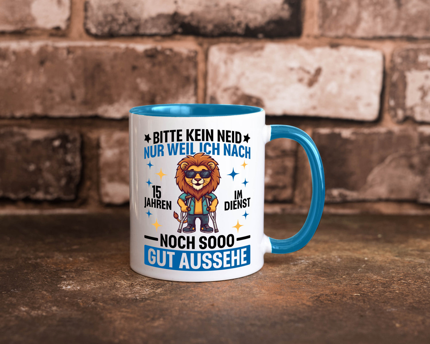 15 Jahre im Dienst | Arbeitsjubiläum Arbeit lustig Kollegen Büro Geschenk Tasse