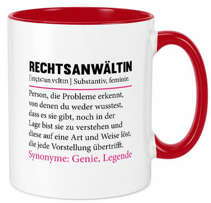 Rechtsanwältin | Spruch Jurstin Anwältin Humor v2 lustiger Geschenk Tasse