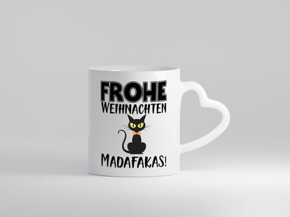 Frohe Weihnachten Madafakas! | Katze Tasse Vintage lustiger Spruch Geschenk
