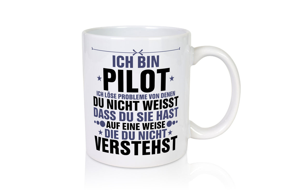 Löse Probleme: Pilot | Flugzeug Piloten v2 Humor Geschenkidee Tasse