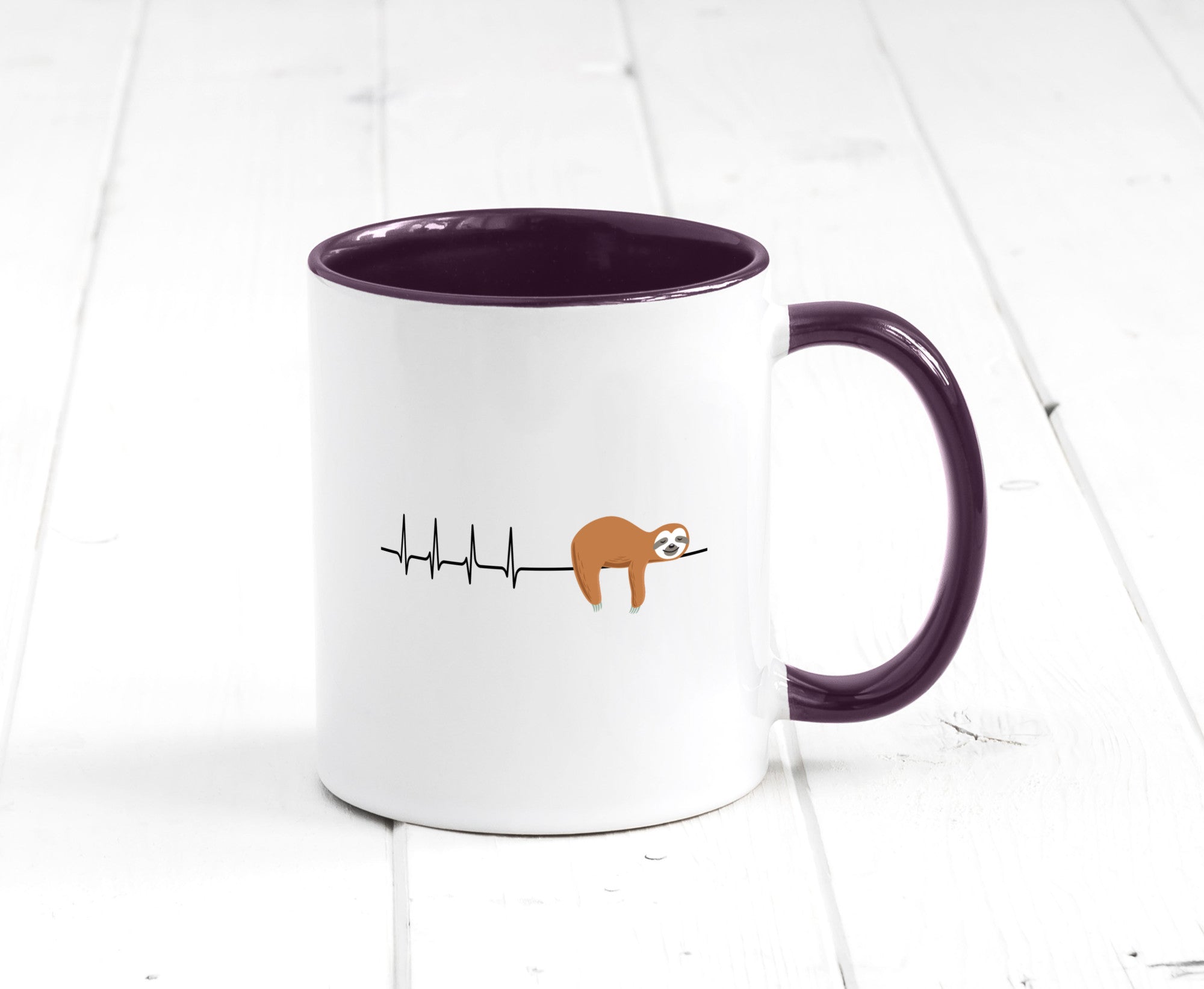 Herzschlag Faultier | Faulheit Morgenmuffel faul Humor Tierliebhaber