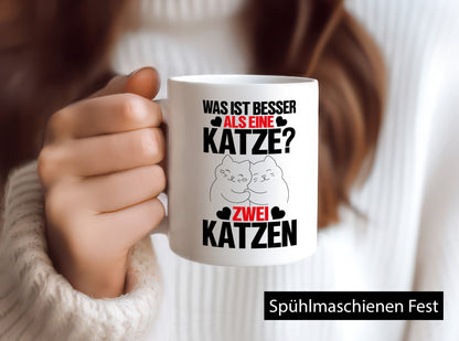 Katzenliebe Tasse | zwei Katzen Katzenbesitzer Spruch lustig Tierliebhaber