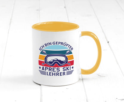 Geprüfter Apres Ski Lehrer | Ski-Brille Berge Ski-Stöck lustig Humor