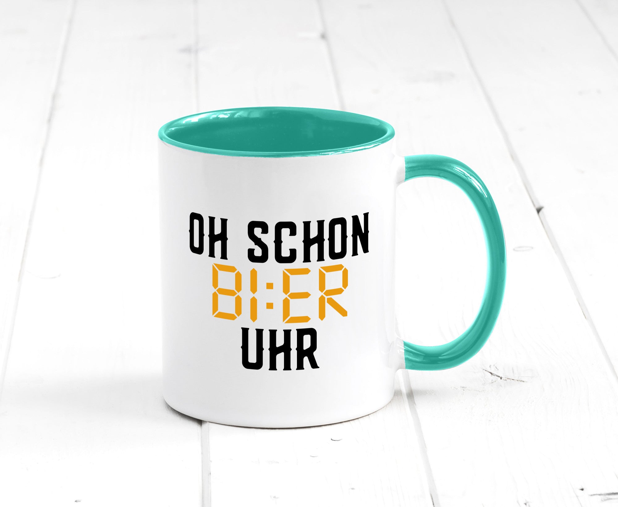 Oh schon Bier Uhr | Biertrinker Party Feiern Pils Humor Geschenkidee Tasse