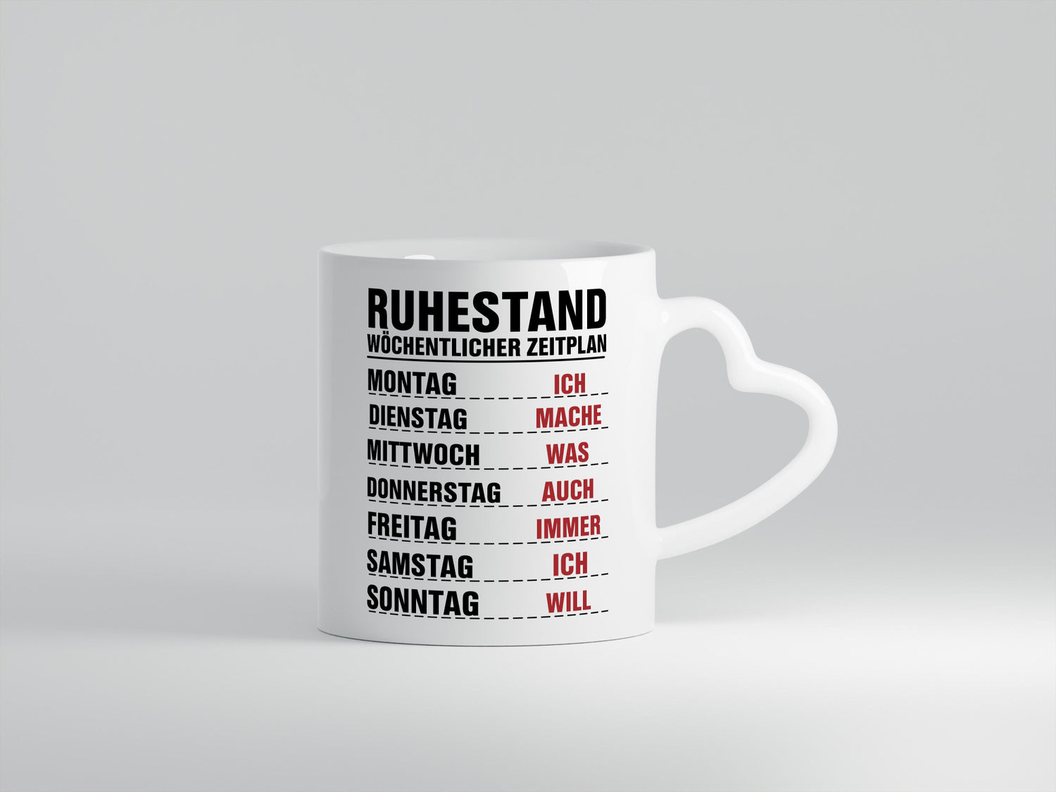 Ruhestand Zeitplan | Wochentage Rentner Pension Spruch Humor Jubiläum