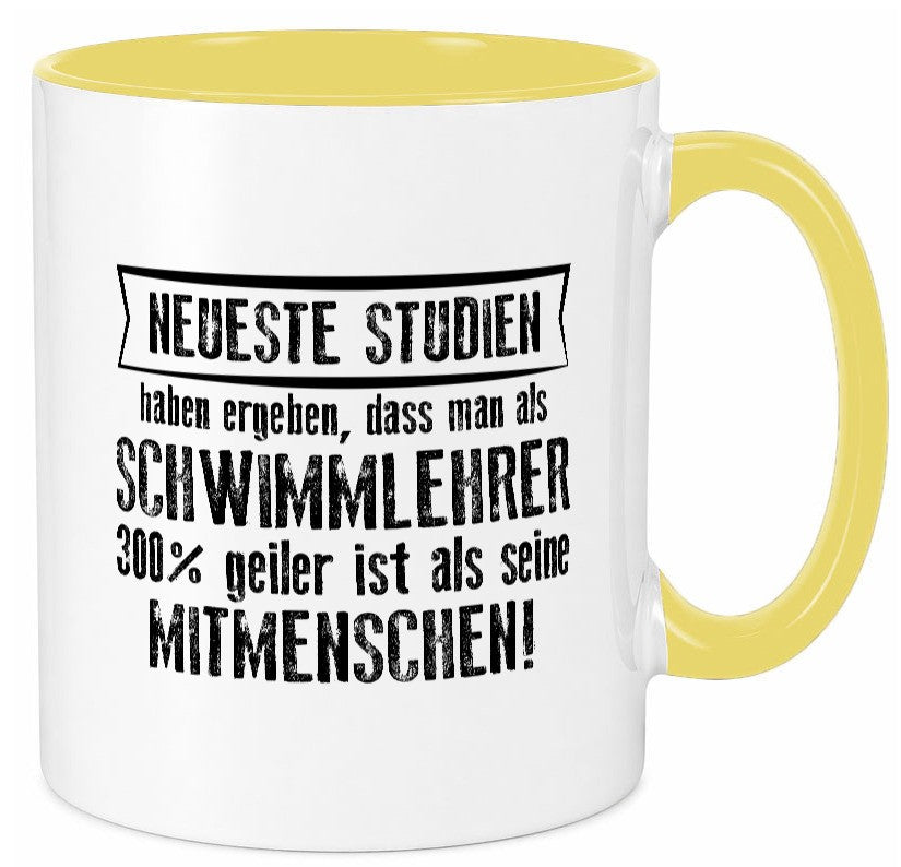 Neuste Studien: Schwimmlehrer | Lehrer Schüler schwimmen Humor Geschenkidee Tasse